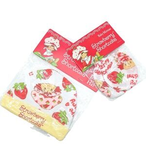 Strawberry Shortcake Baby Hat Mittens Kids White Pink Strawberry Set 2011